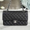 i1680063643_4578_0.jpg CHANEL CF Classic flap 25CM 原厂荔枝纹牛皮中号黑色银扣 A01112