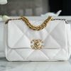 i1680525240_4762_0.jpg CHANEL 正品皮小号26CM 19BAG AS1160白色/金扣