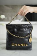 CHANEL 23s春夏新款22Mini bag 原产皮 AS3980黑色