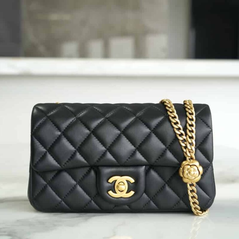 CHANEL 23S春夏新款 山茶花 CF Mini AS4041黑色