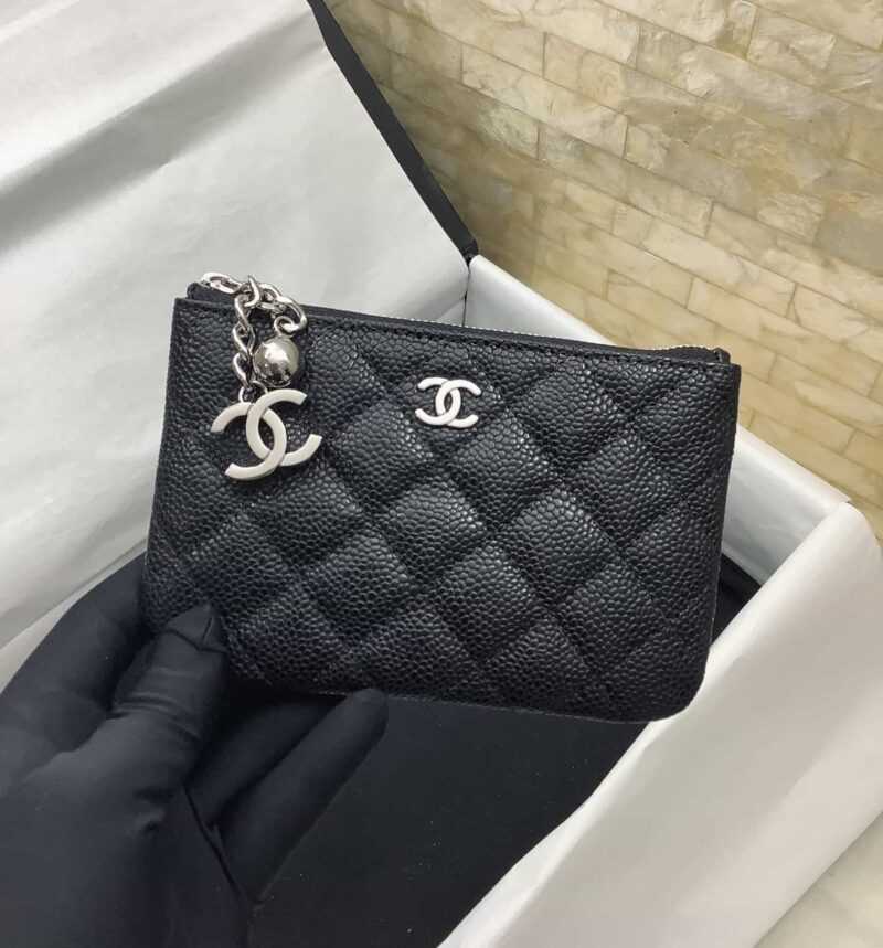 CHANEL 进口球纹卡包 钥匙扣 零钱包 A69253银扣