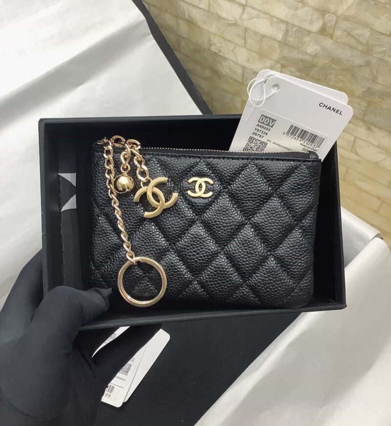 CHANEL 进口球纹卡包 钥匙扣 零钱包 A69253金扣