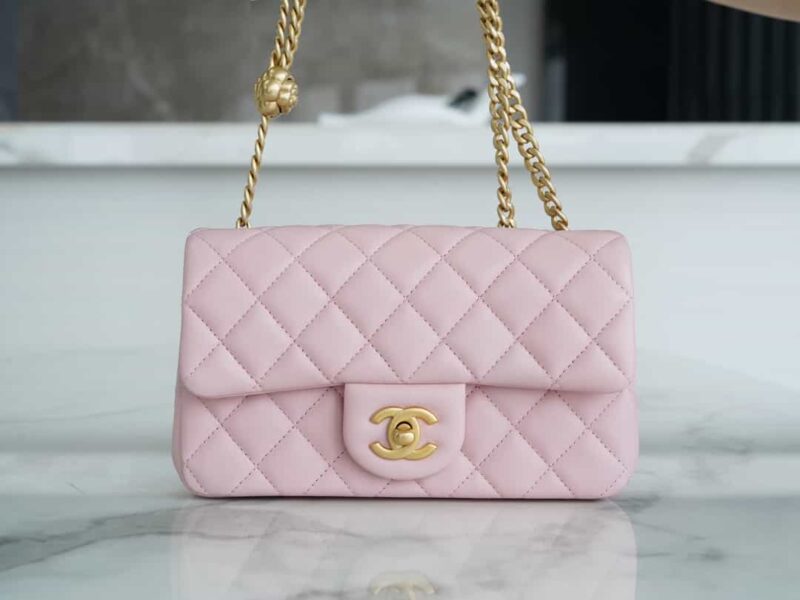 CHANEL 23S春夏新款 山茶花 cf mini 樱花粉 AS4041