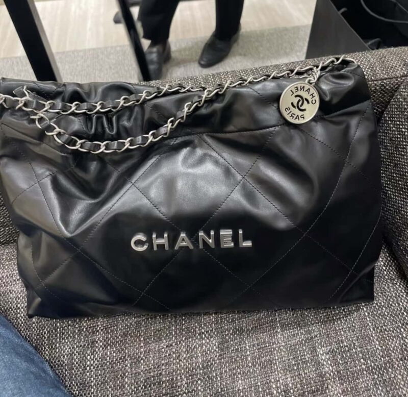 CHANEL 24C横版22手袋 AS4486黑色银扣 - Image 2