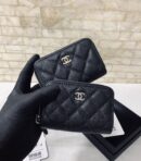 Chanel 20新品 进口球纹牛皮卡包钱包 A84511黑色/银扣