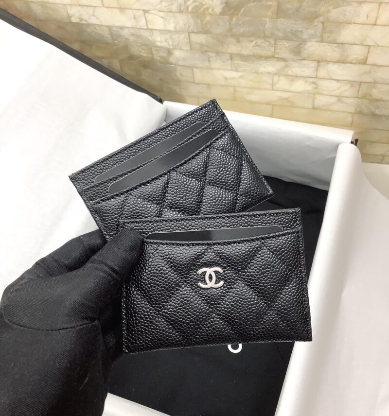 Chanel 原单进口球纹卡包 A31510黑色/银扣 - Image 2