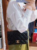 CHANEL 22K 新款调节扣口盖包 AS3393黑色