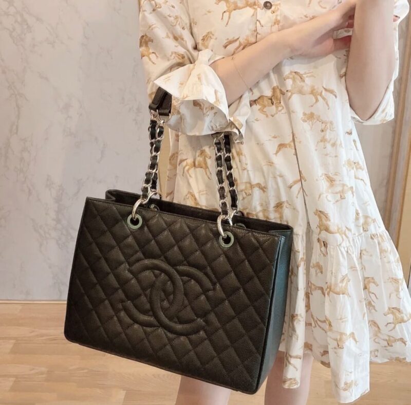 CHANEL Grand Shopping Tote GTS 托特包 A50995黑色金扣 - Image 2