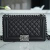 wsxc1670184739407_0.jpg CHANEL 正品皮小球纹 LEBOY25 A67086黑色银扣