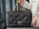 CHANEL 大号 19BAG AS1162黑色金扣