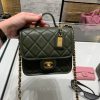 CHANEL 22K 豆腐邮差包 AS3652橄榄绿