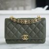 CHANEL 22k 新款WOC链条包 AP3019古巴绿