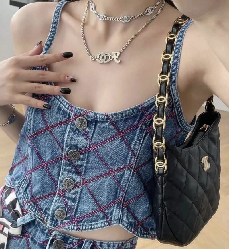 CHANEL 22K 新款HOBO羊皮腋下包 AS3562黑色 - Image 2