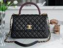 CHANEL 大号 coco handle 29cm 仿蜥蜴皮手柄翻盖包 A92993