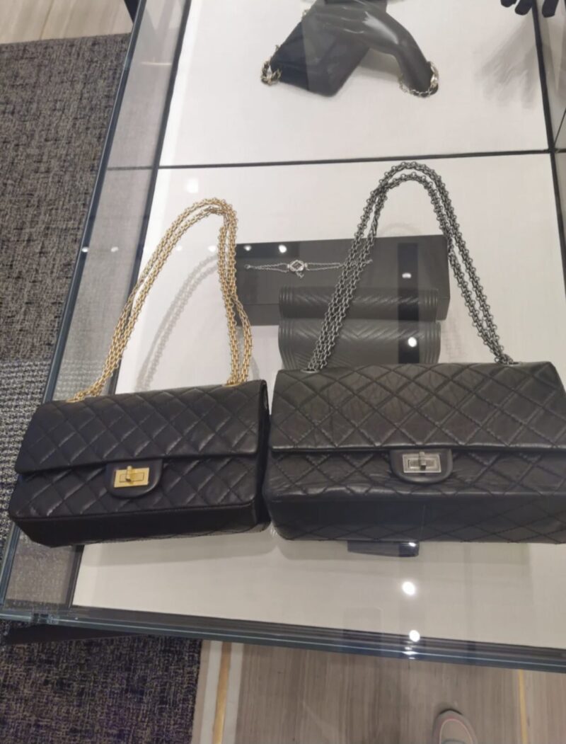 CHANEL 复刻2.55 大号正品皮口盖包 A37587黑色银扣 - Image 2