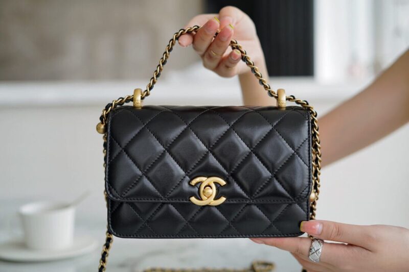 CHANEL 双金珠 CF Mini 19CM AS2615黑色