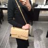 Chanel CF25 Classic flap bag A01112杏色金扣