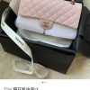 Chanel CF25 Classic flap bag A01112樱花粉金扣