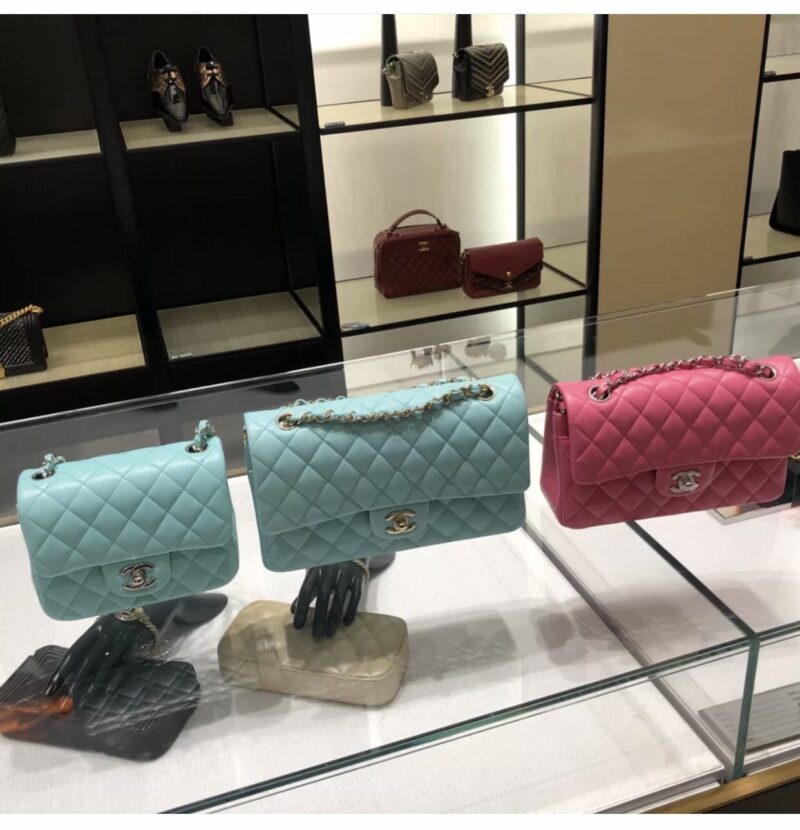 Chanel CF25 Classic flap bag A01112 Tiffany蓝/香槟金扣 - Image 2