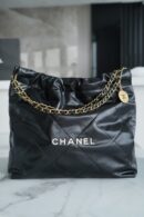 CHANEL 22 手袋 AS3261黑色白扣