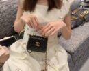CHANEL 22B 珐琅扣Kelly小号黑色链条包 AP2944