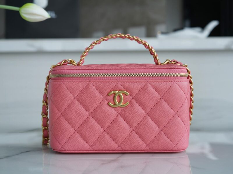 CHANEL 22S春夏镂空手柄长盒子 AP2805珊瑚粉