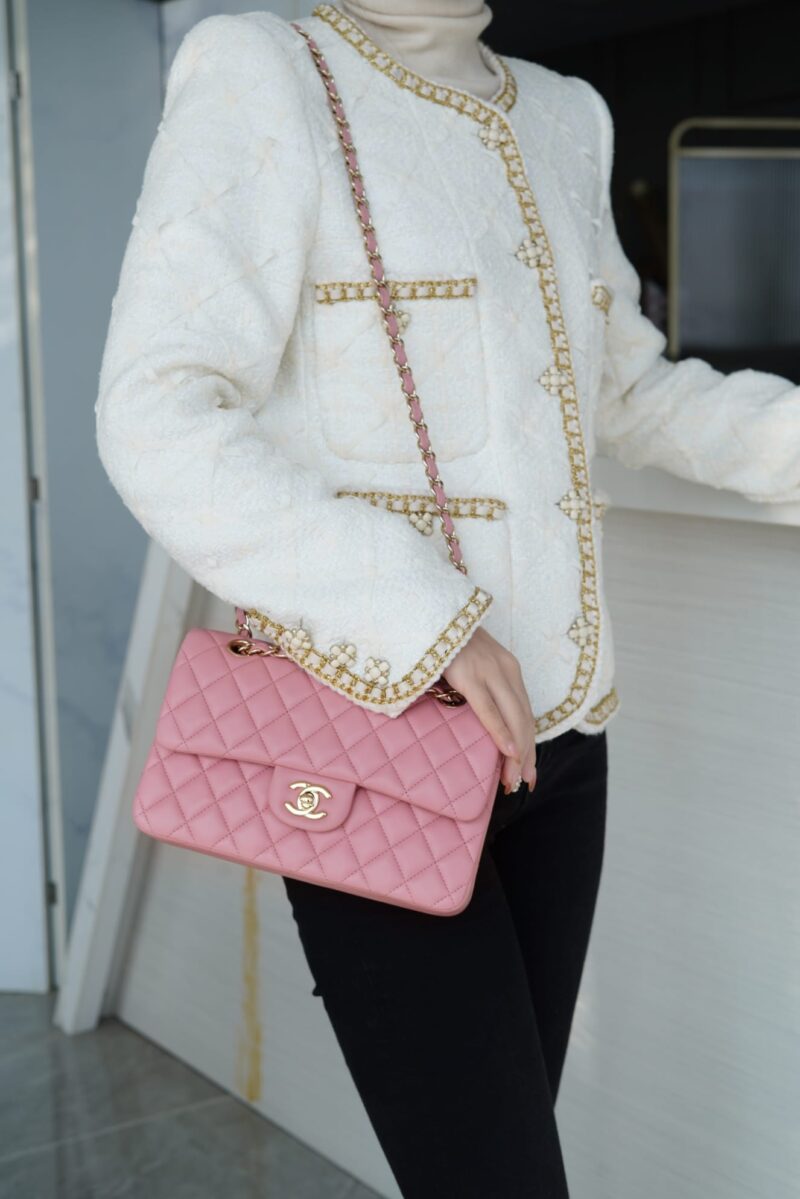 CHANEL CF23 Classic flap bag A01113羊皮/樱花粉/金扣 - Image 2