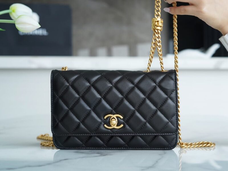CHANEL 22K 小金柱 调节扣woc链条钱包 AP3043 B09300 94305