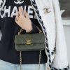 CHANEL 22K 新款链条Mini WOC手机包 AP3021古巴绿