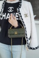 CHANEL 22K 新款链条Mini WOC手机包 AP3021古巴绿