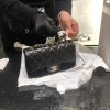 CHANEL Classic Flap CF20CM 正品皮羊皮口盖包 A01116黑色/金扣