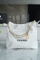 CHANEL 22 手袋 AS3261白色黑扣