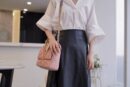 CHANEL 中号30CM 19BAG AS1161蜜桃粉/金扣
