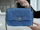 CHANEL 19BAG 26CM 丹宁牛仔 浅蓝色 AS1160/银扣