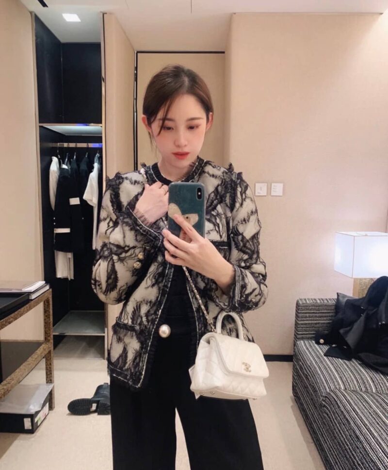 CHANEL CoCo handle 24cm 米白浅金小号手提包 A92990 - Image 2