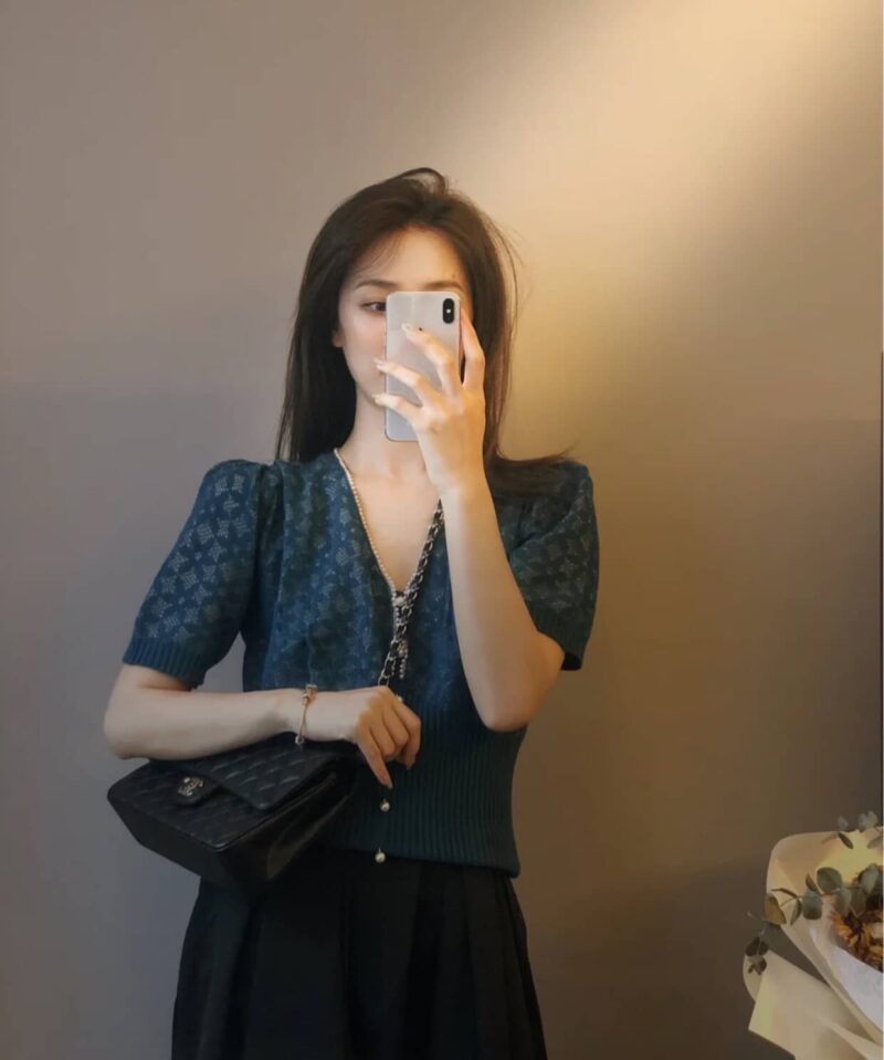 CHANEL CF Classic flap 25CM 进口皮细球纹口盖包 A01112黑色/银扣 - Image 2