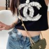 CHANEL 22K小金柱新款链条口盖手机包 AP3047古巴绿