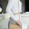 CHANEL Classic flap CF20 Mini BAG A01116杏色金扣