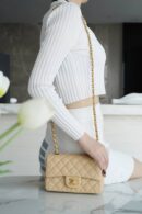 CHANEL Classic flap CF20 Mini BAG A01116杏色金扣