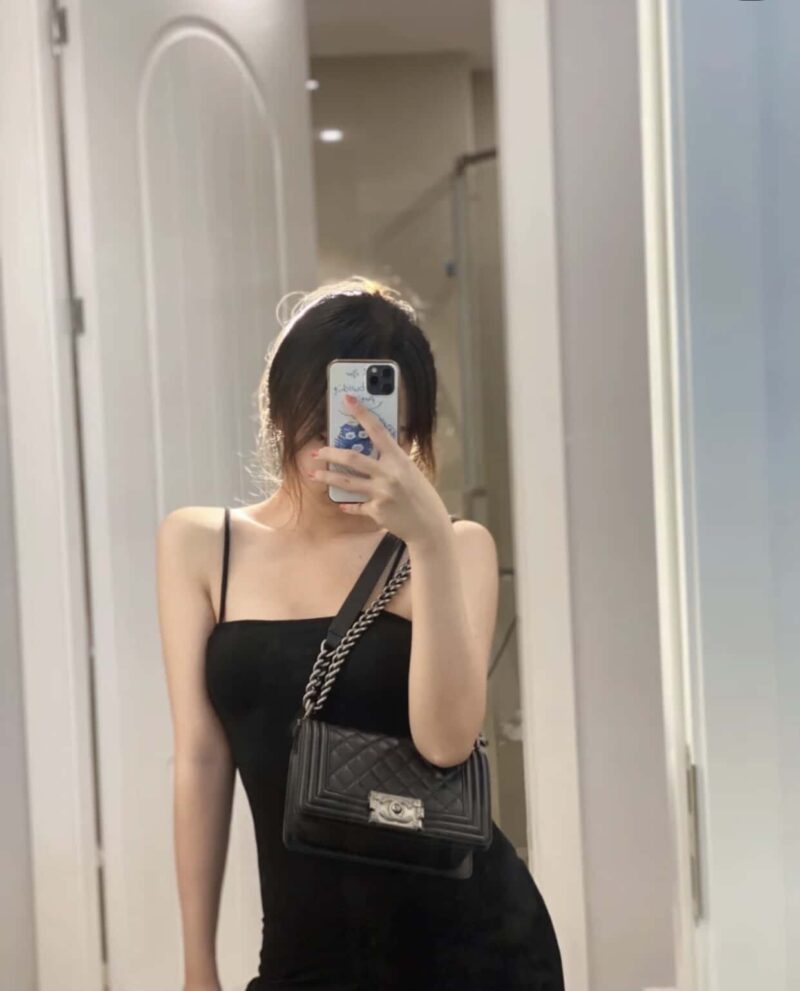 CHANEL LEBOY 20 正品皮小球纹 黑银小号 A67085 - Image 2