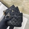 CHANEL 进口羊皮卡包 钥匙扣 零钱包 A69253银扣