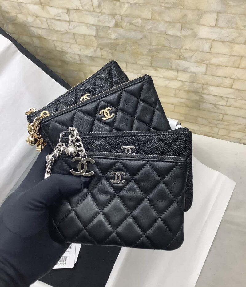 CHANEL 进口羊皮卡包 钥匙扣 零钱包 A69253银扣 - Image 2