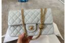 CHANEL 23S春夏新款 山茶花CF小号 AS4064淡蓝色