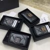 CHANEL 经典菱格纹19黑色羊皮金色扣大cc logo 拉链卡包卡套 AP1650