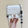 CHANEL 23C骰子链条方胖子 AS3744白色