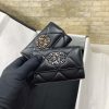 CHANEL 经典菱格纹19羊皮银扣大cc logo 按扣卡包卡套 AP1790
