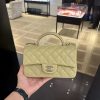 CHANEL 经典之cf mini handle 20CM AS2431牛油果绿