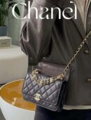 CHANEL 22k 秋冬高级成衣系列 荔枝牛皮woc AP3019黑色