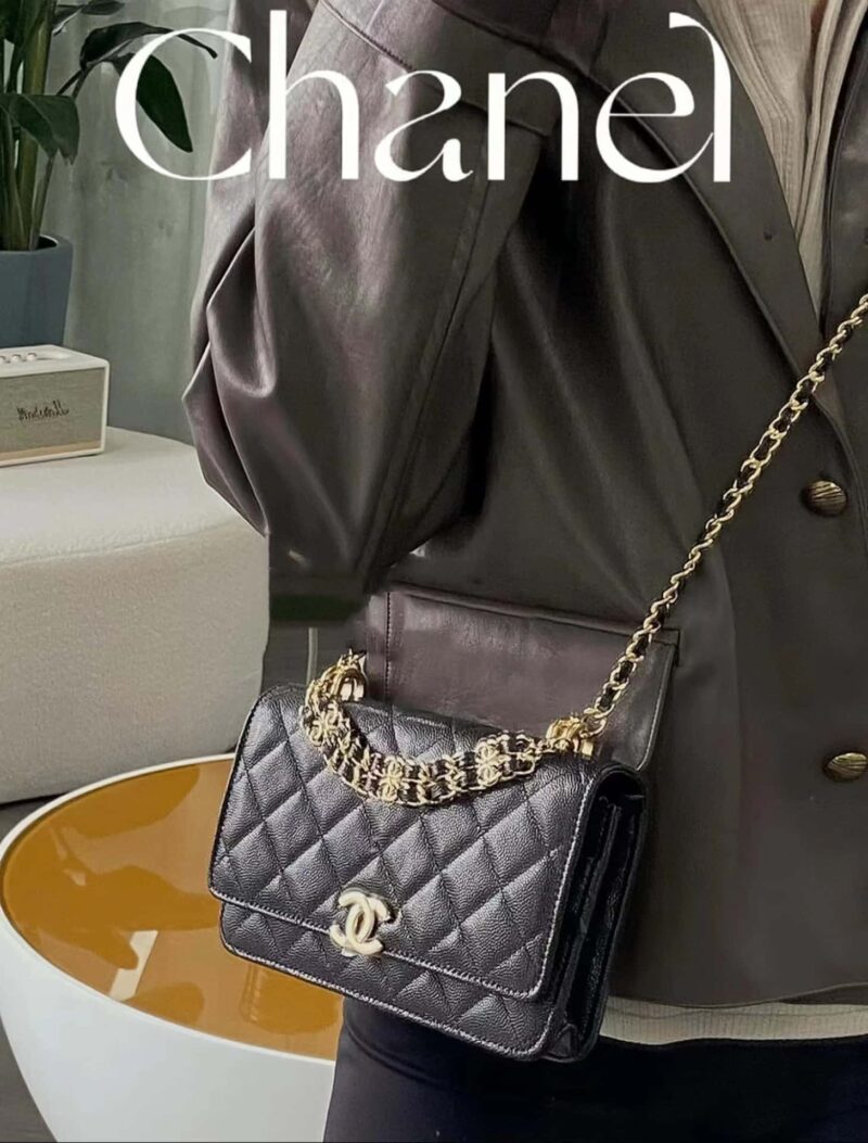 CHANEL 22k 秋冬高级成衣系列 荔枝牛皮woc AP3019黑色 - Image 2