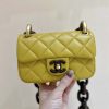 CHANEL 23A 高级手工坊系列 达喀尔桃木cf 大mini包 AS4165黄